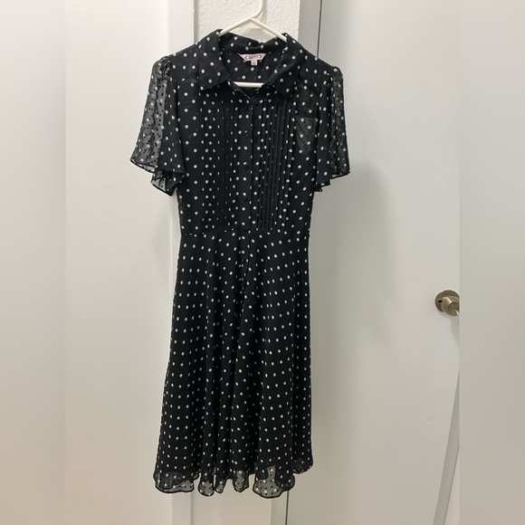 Nanette Lepore Dresses & Skirts - Nanette Lepore Polka Dot Black Dress
